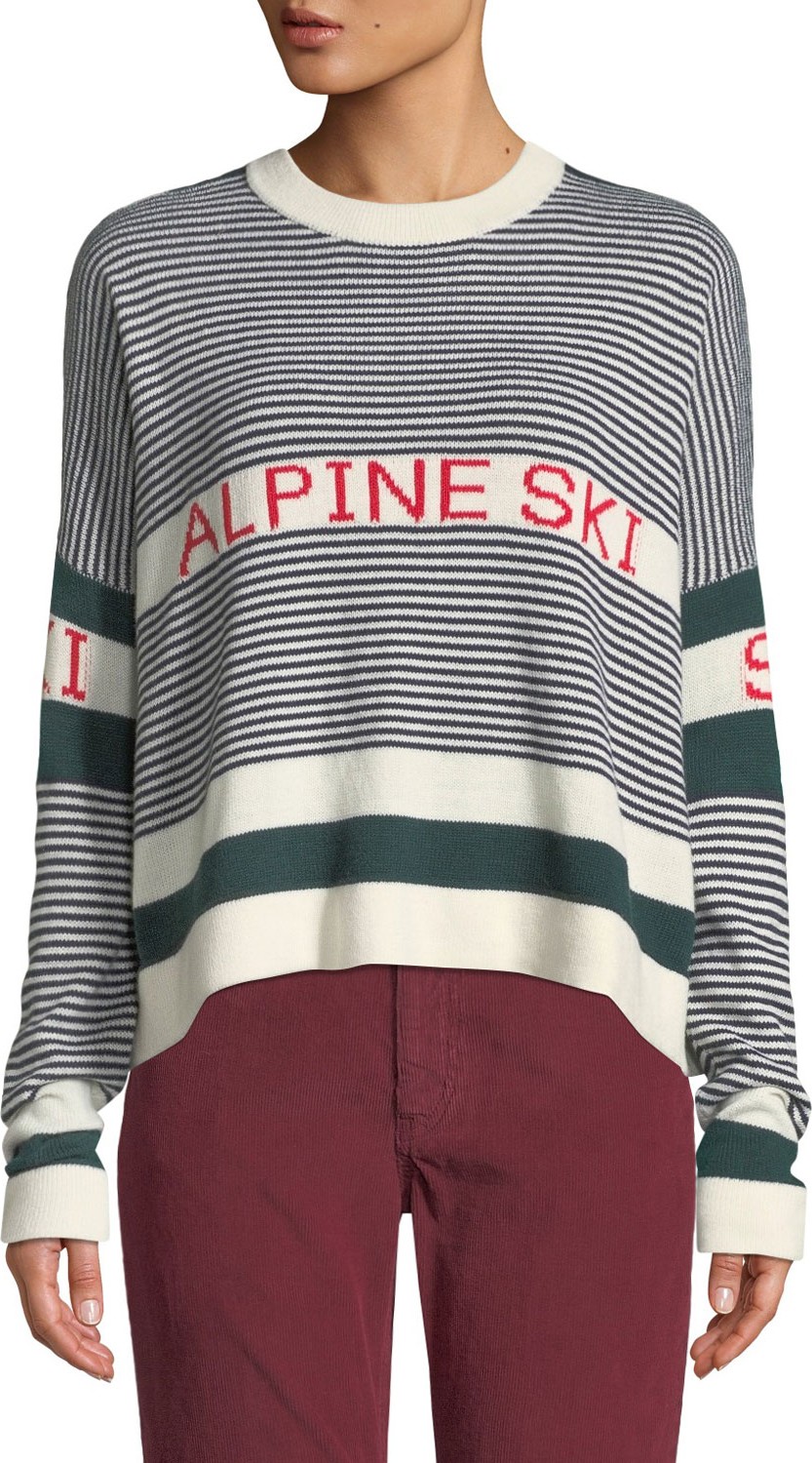 THE GREAT. The Alpine Ski Striped Pullover Sweater