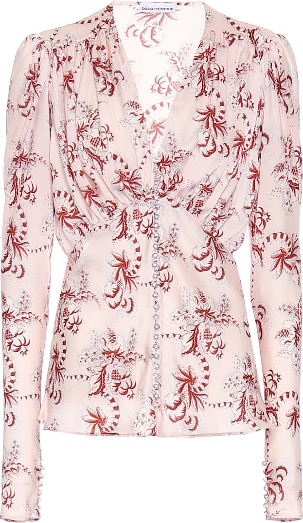 Paco Rabanne Embellished satin blouse