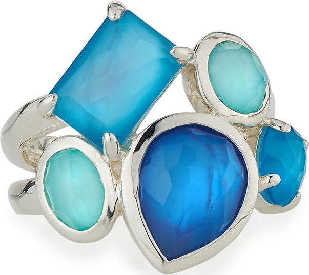 IPPOLITA 925 Rock Candy Multi-Stone Ring in Blue Star, Size 7