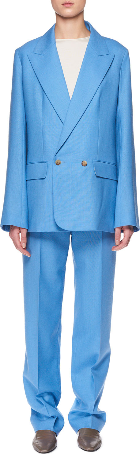 THE ROW Presner Double-Breasted Oversized Wool Jacket