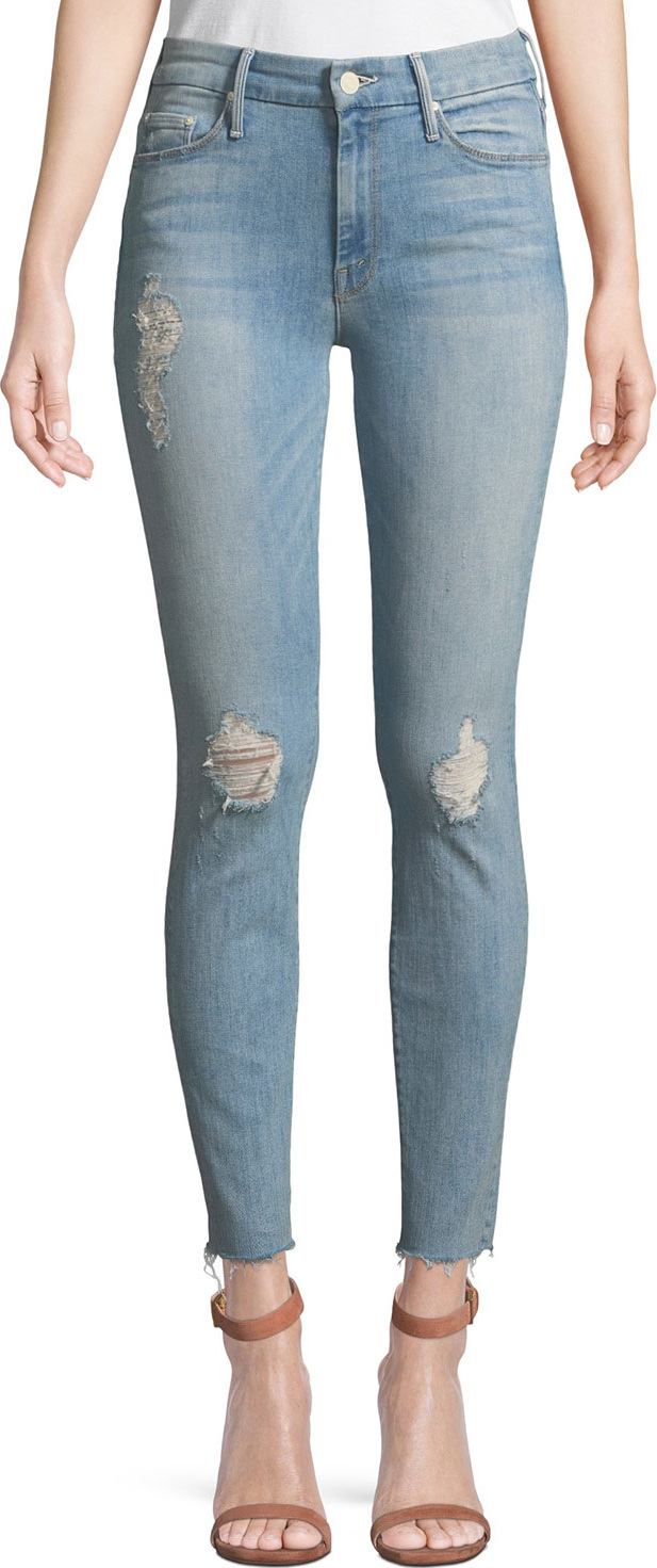 MOTHER Looker Ankle Fray Skinny Jeans