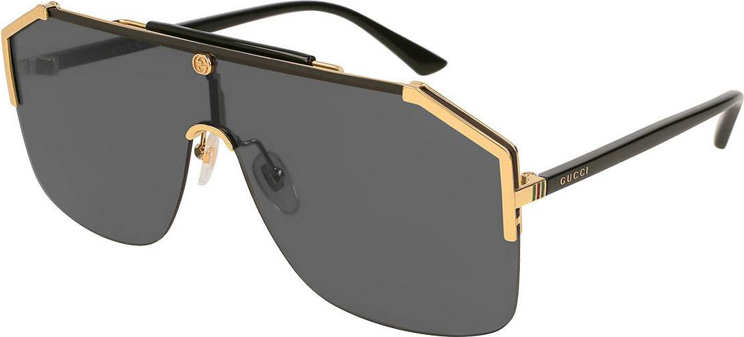 Gucci Geometric Metal Shield Sunglasses
