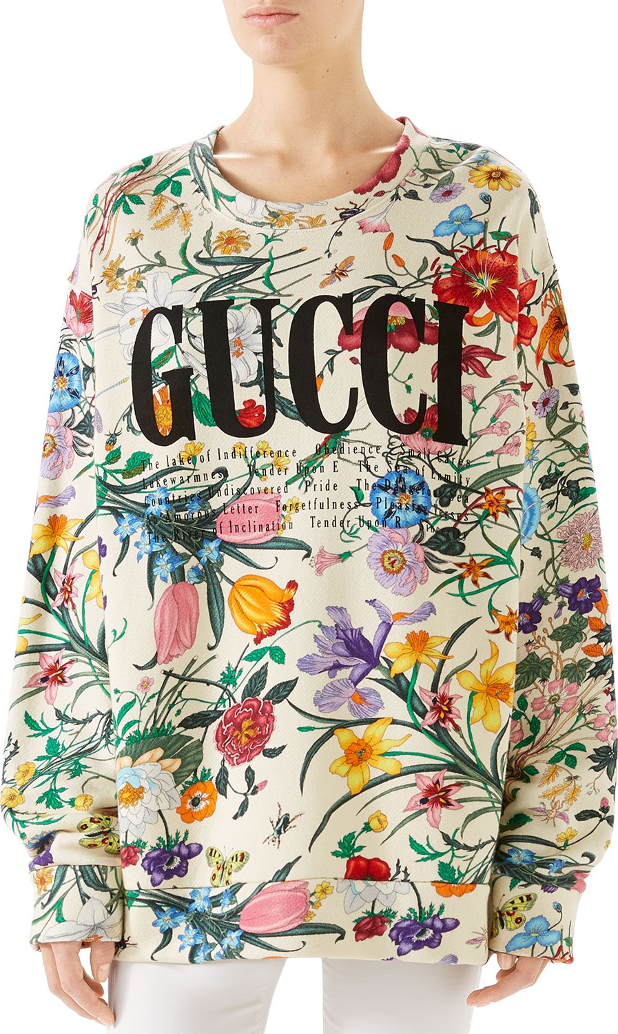 Gucci Flora Oversized Heavy Felt Logo Sweatshirt