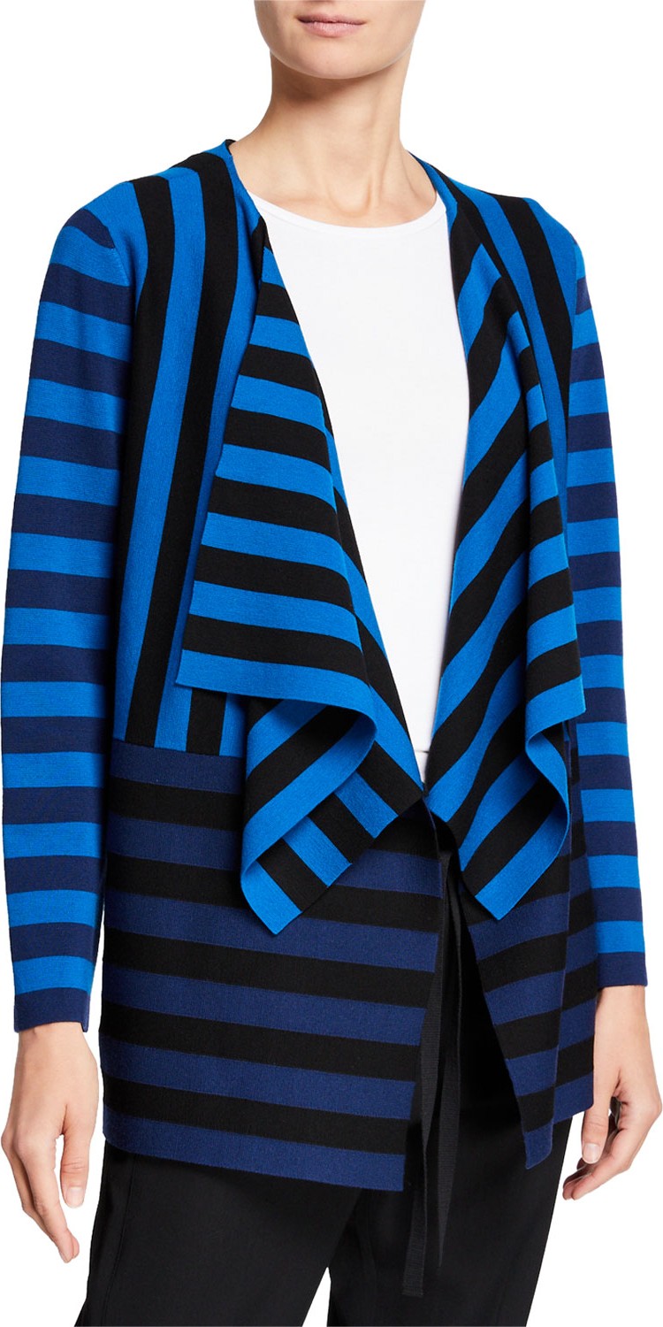 Akris Punto Striped Milano Knit Cardigan