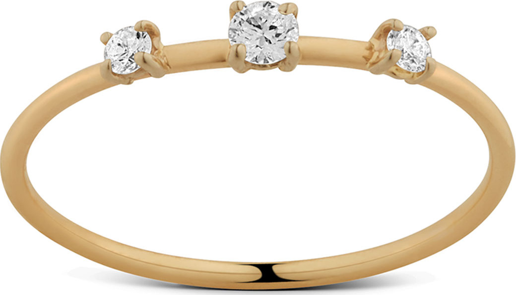 Lana 14k Solo Three-Diamond Wire Ring