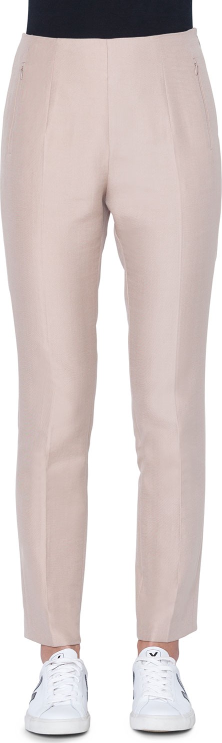 Akris Conny Slim Cotton/Silk Ankle Pants