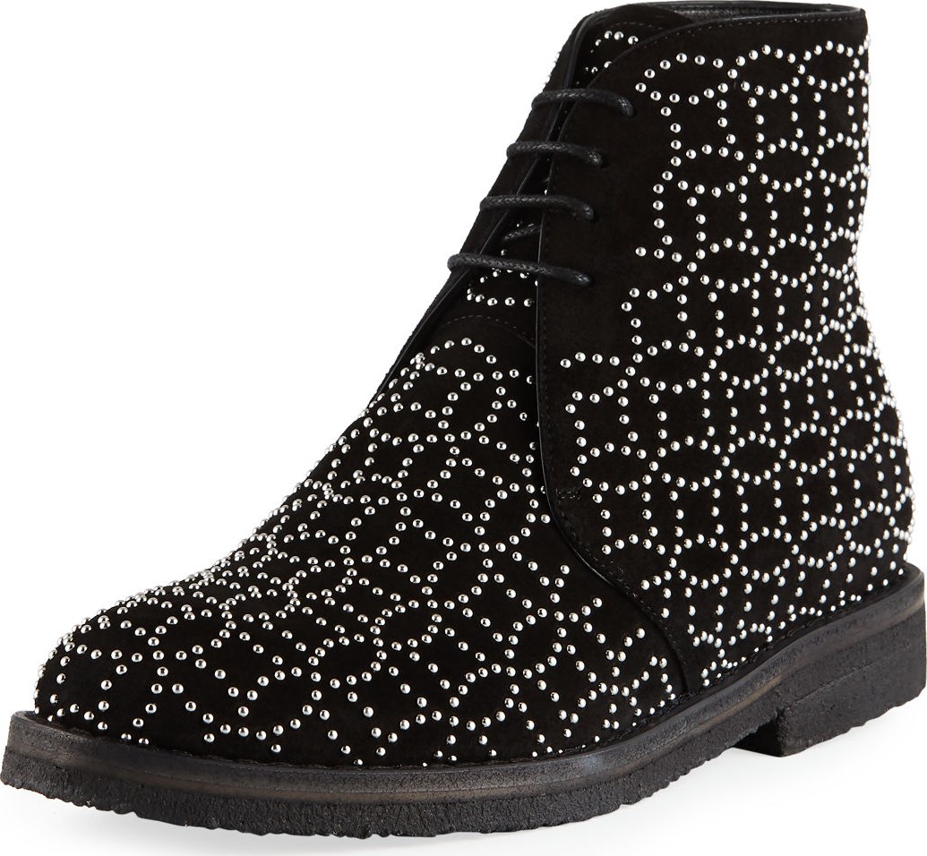 Alaïa Studded Lace-Up Booties