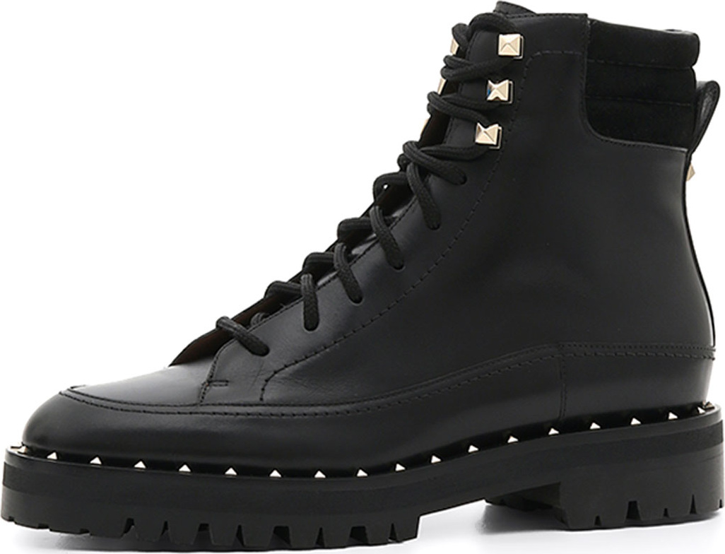 Valentino Soul Rockstud Leather Combat Boots