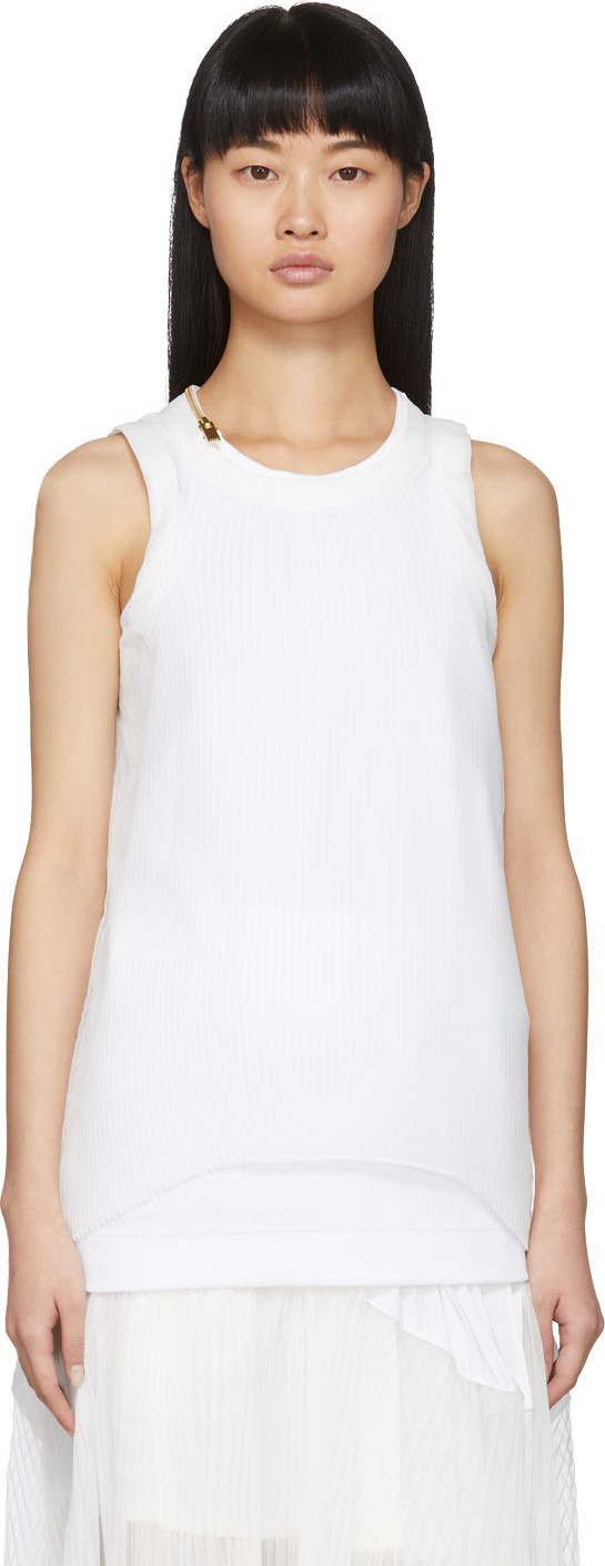 Sacai White Zip Tank Top Sacai White Zip Tank Top