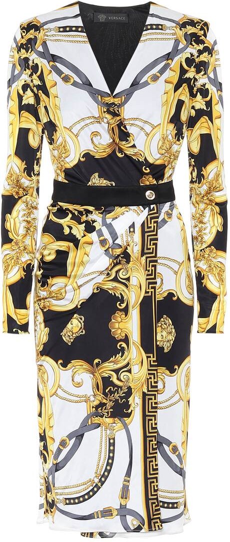 Versace Printed jersey midi dress
