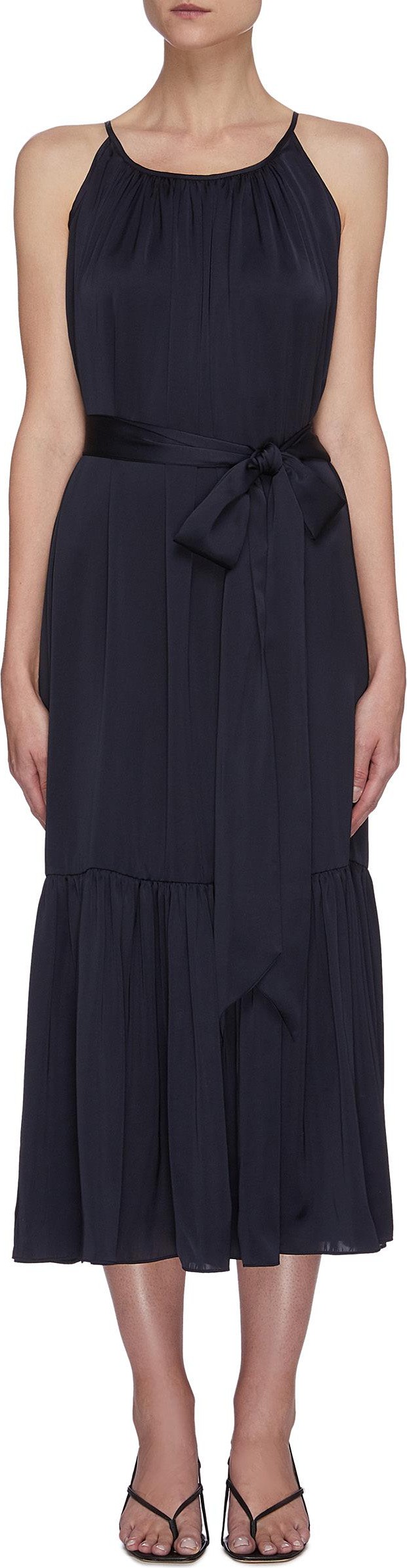 EQUIL Gathered halter neck tiered midi dress