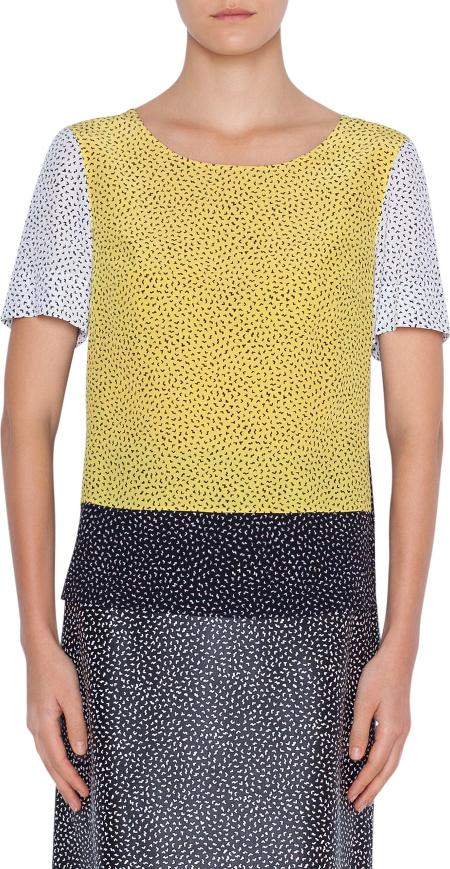 Akris Punto Memphis Pastina Print Silk Blouse