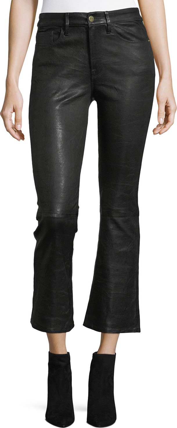 FRAME DENIM LEATHER CROP MINI BOOT