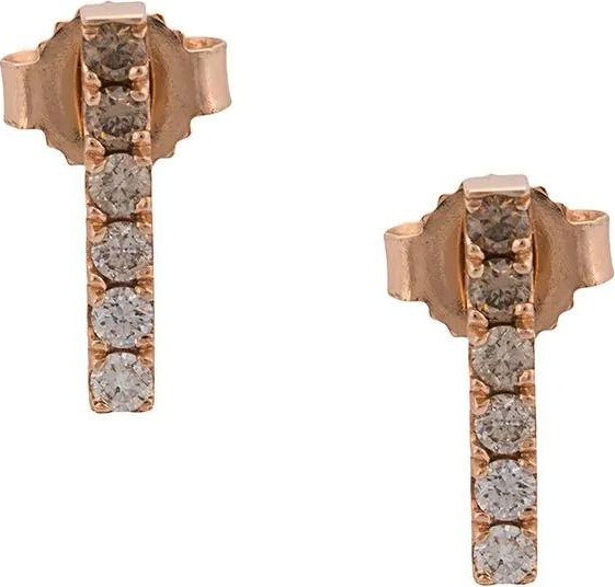Eva Fehren rose gold bar diamond studs