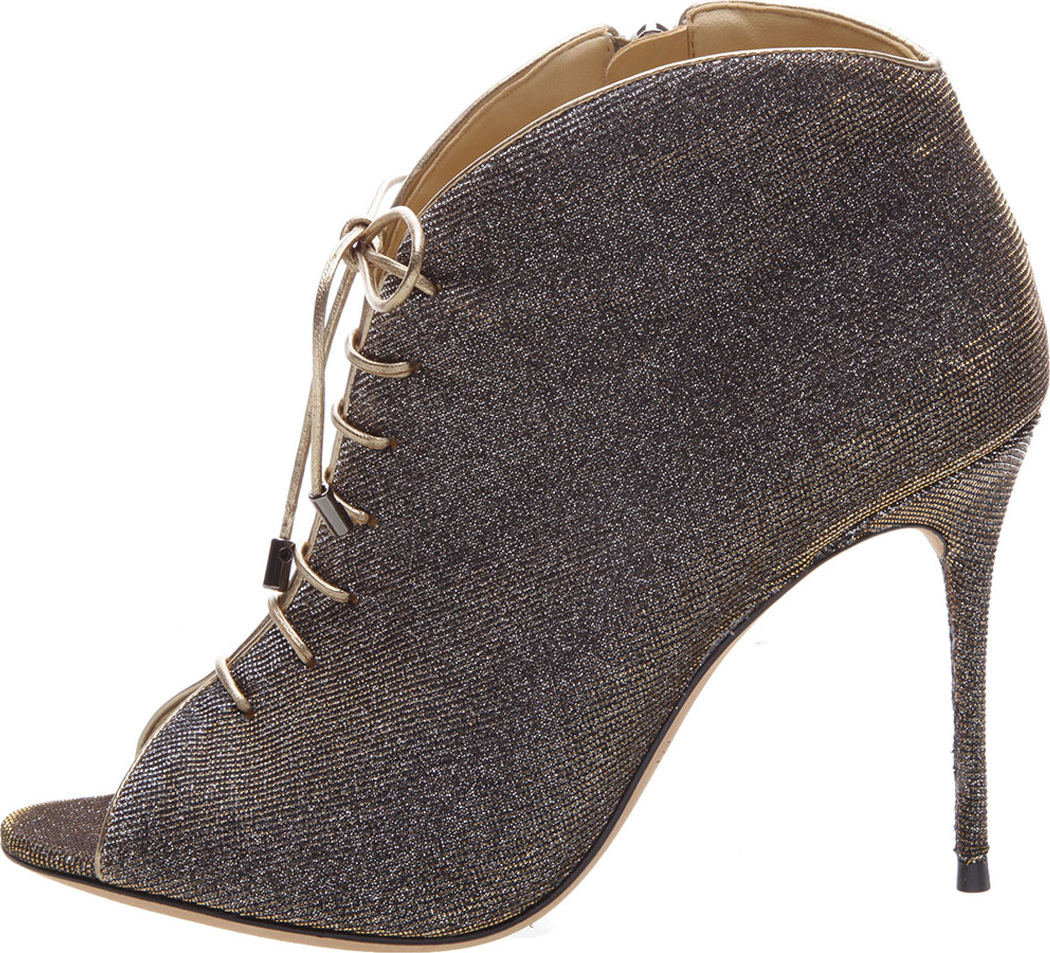 Alexandre Birman Coco Glitter Lace-Up Booties