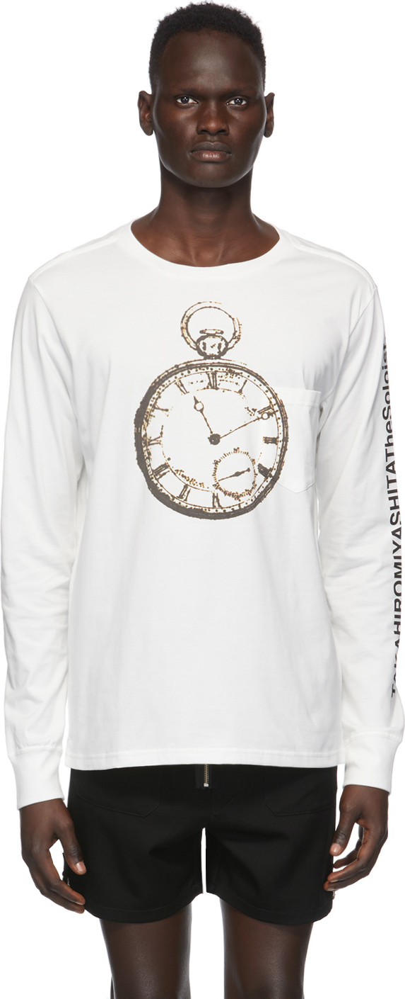 Takahiromiyashita The Soloist - White 11:11 Clock Long Sleeve T-Shirt