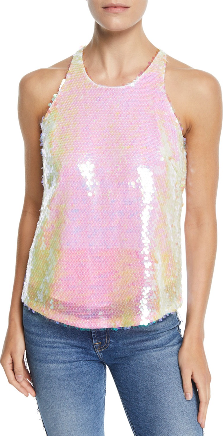 MILLY Marie Paillettes Tank Top