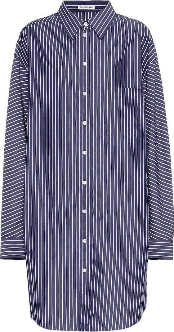 Balenciaga Oversized striped cotton shirt dress