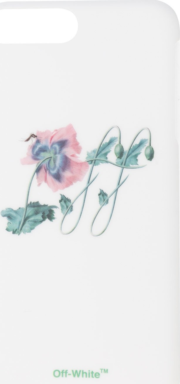 Off White poppies printed phone case