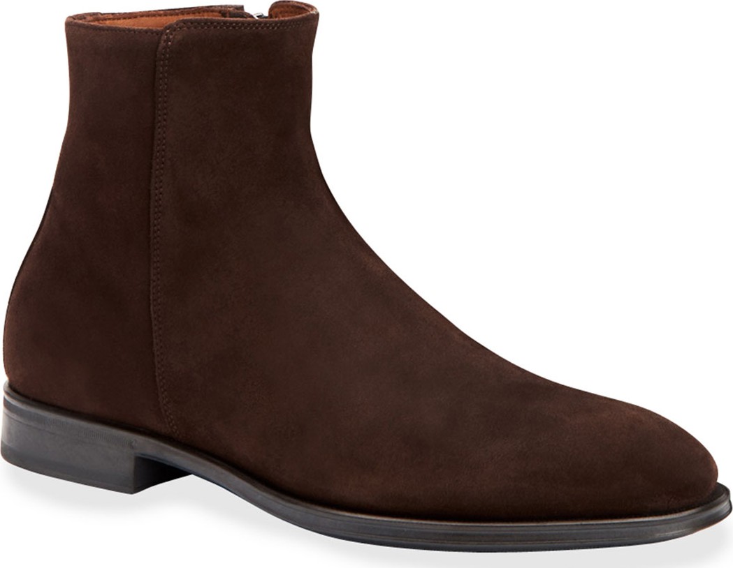 Aquatalia Men's Daniel Waterproof Suede Side-Zip Ankle Boots
