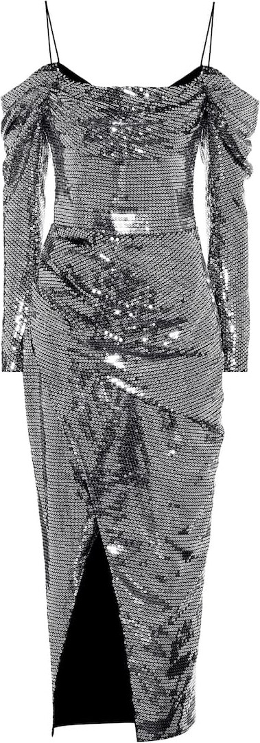 Rasario Off-the-shoulder sequinned dress