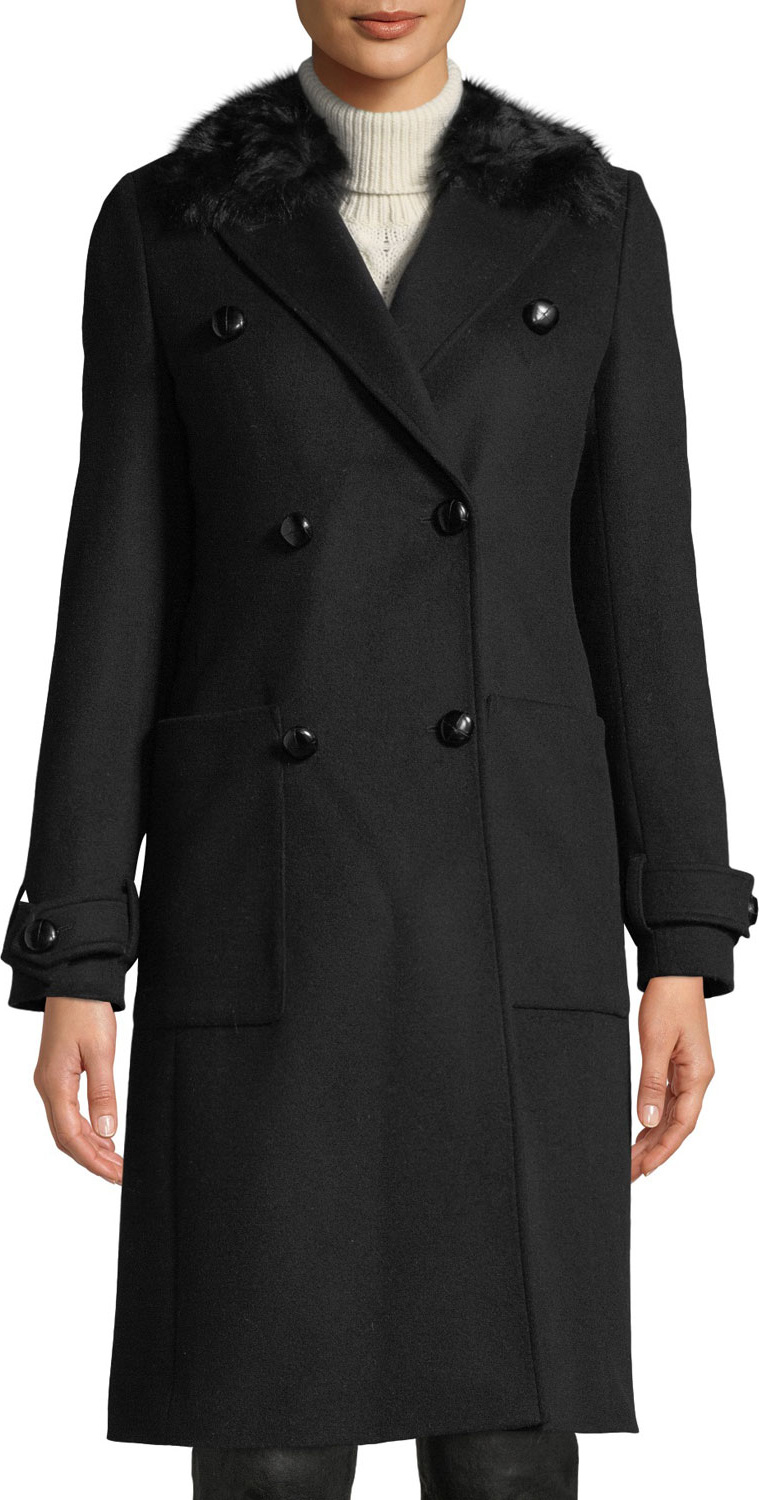 Belstaff Delmere 2.0 Pea Coat w/ Removable Fur