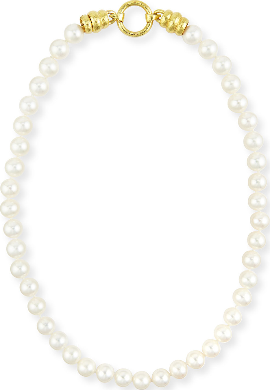 Elizabeth Locke Single-Strand Pearl Necklace with Martin Clasp