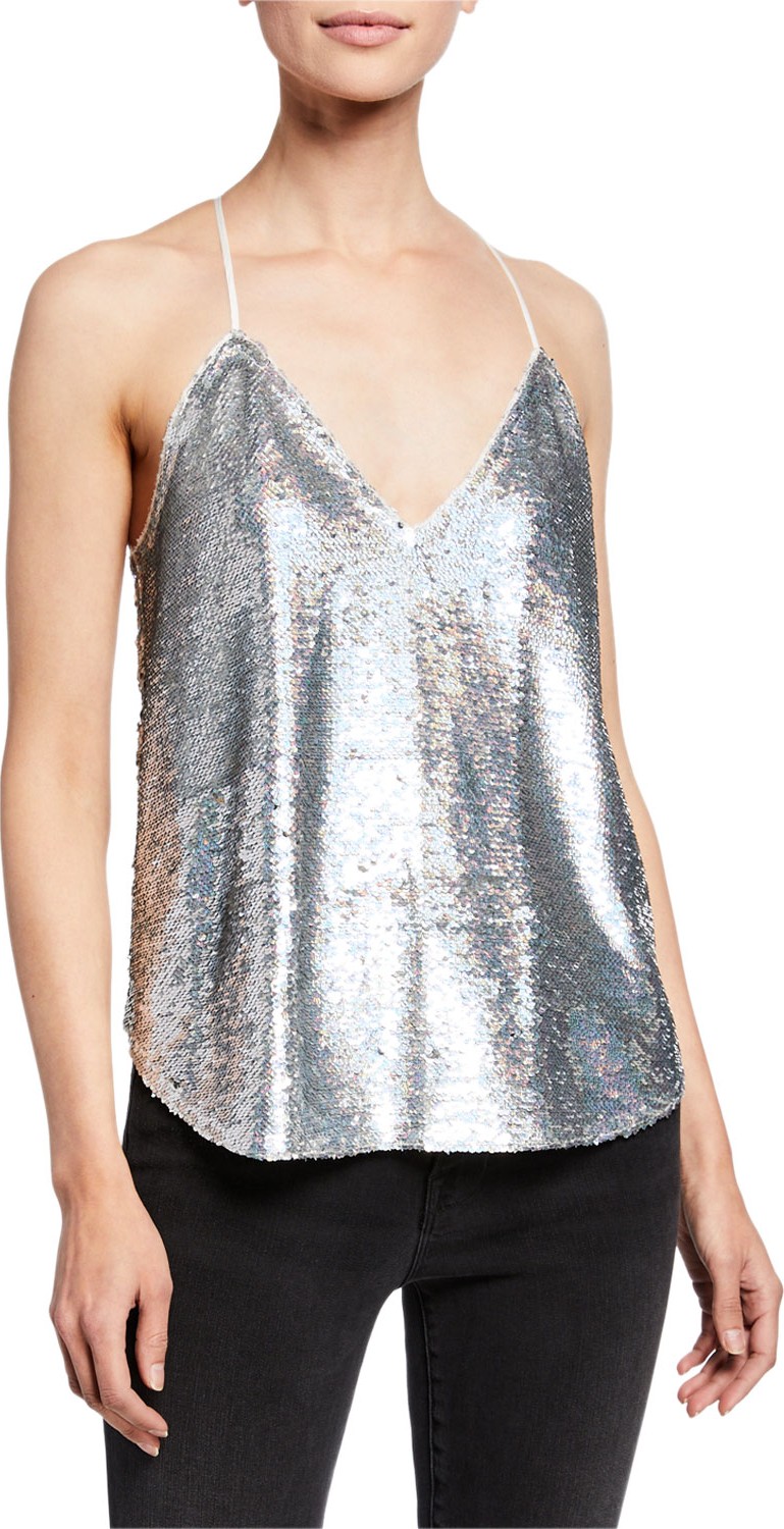 IRO Ernet Sequin Halter Top