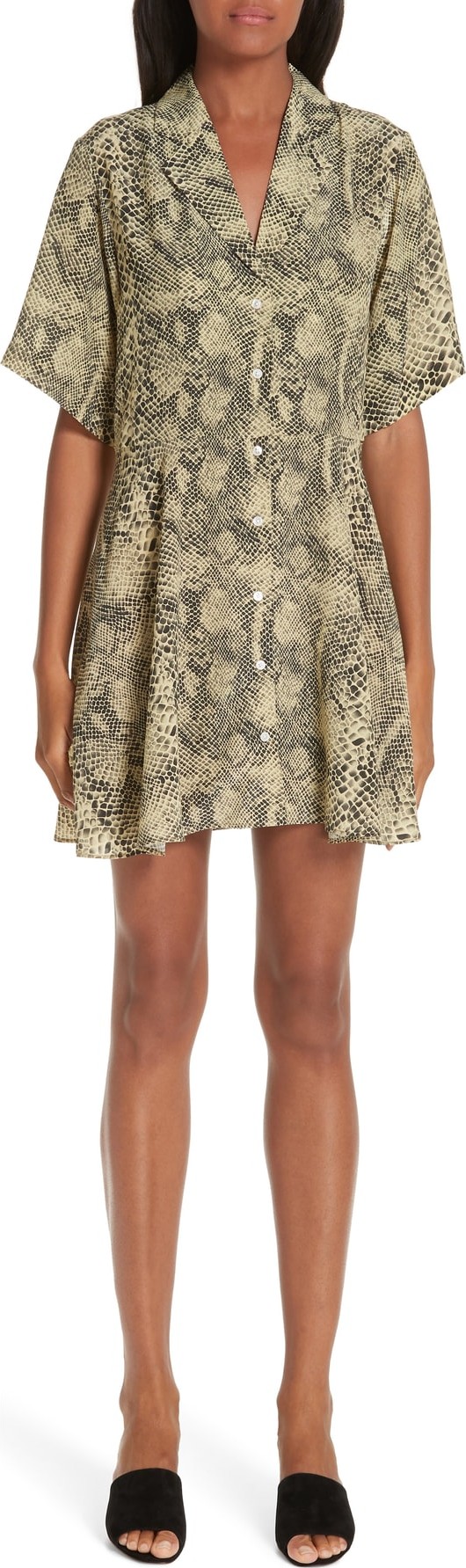 Sandy Liang Snake Print Shirtdress