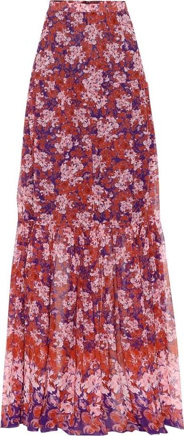 Giambattista Valli Floral-printed silk maxi skirt