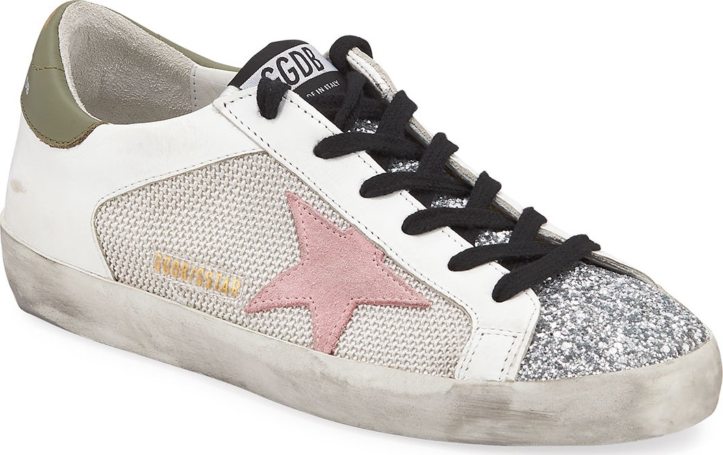 Golden Goose Deluxe Brand Superstar Low-Top Glittered Leather Sneakers