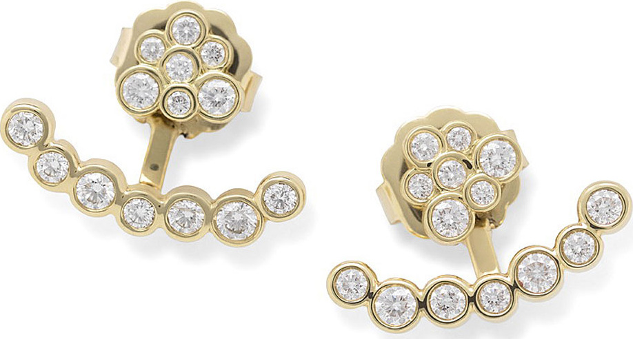 IPPOLITA 18k Gold Starlet Diamond Mini Bar Jacket Earrings