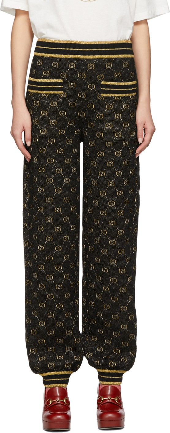 Gucci Black & Gold Drawstring Lounge Pants