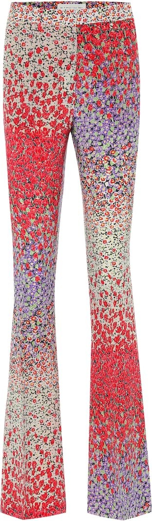 Etro Printed high-rise flared silk pants