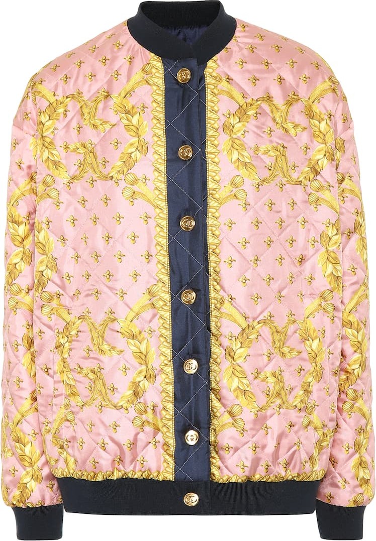 Gucci Reversible quilted silk bomber jacket