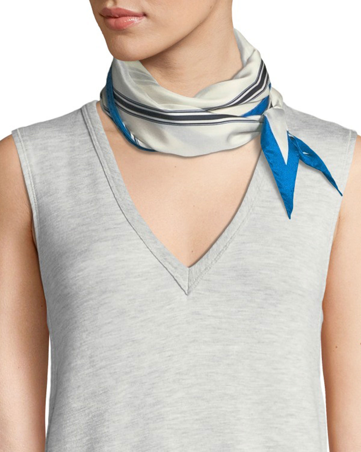 Rag & Bone Narrow Striped Silk Scarf