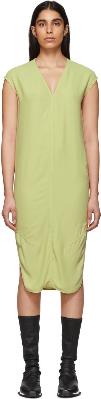 Rick Owens Yellow V-Neck Dress