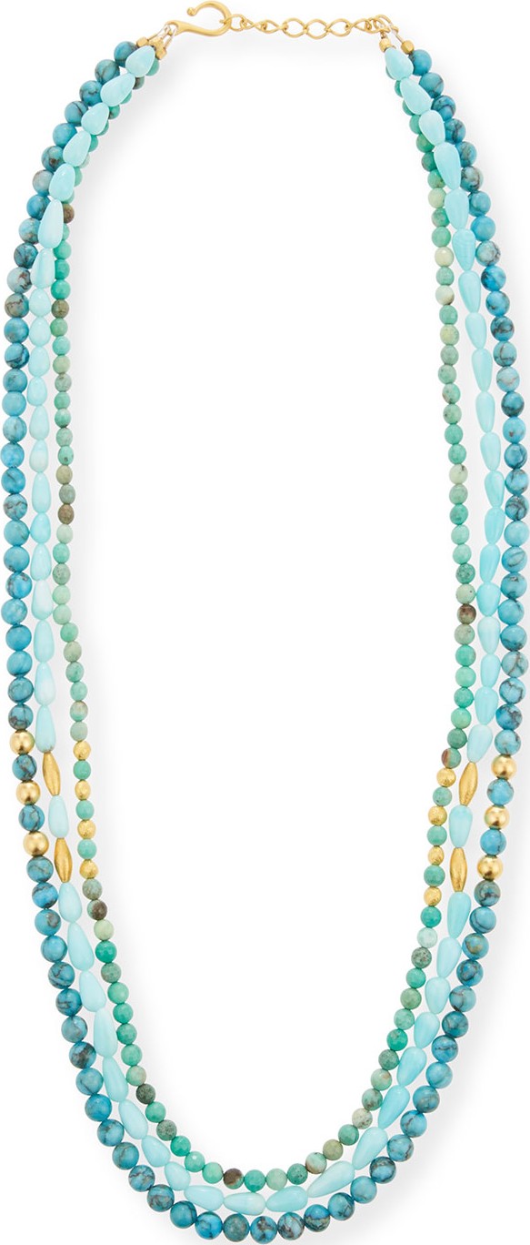 Dina Mackney Long 3-Strand Turquoise Necklace