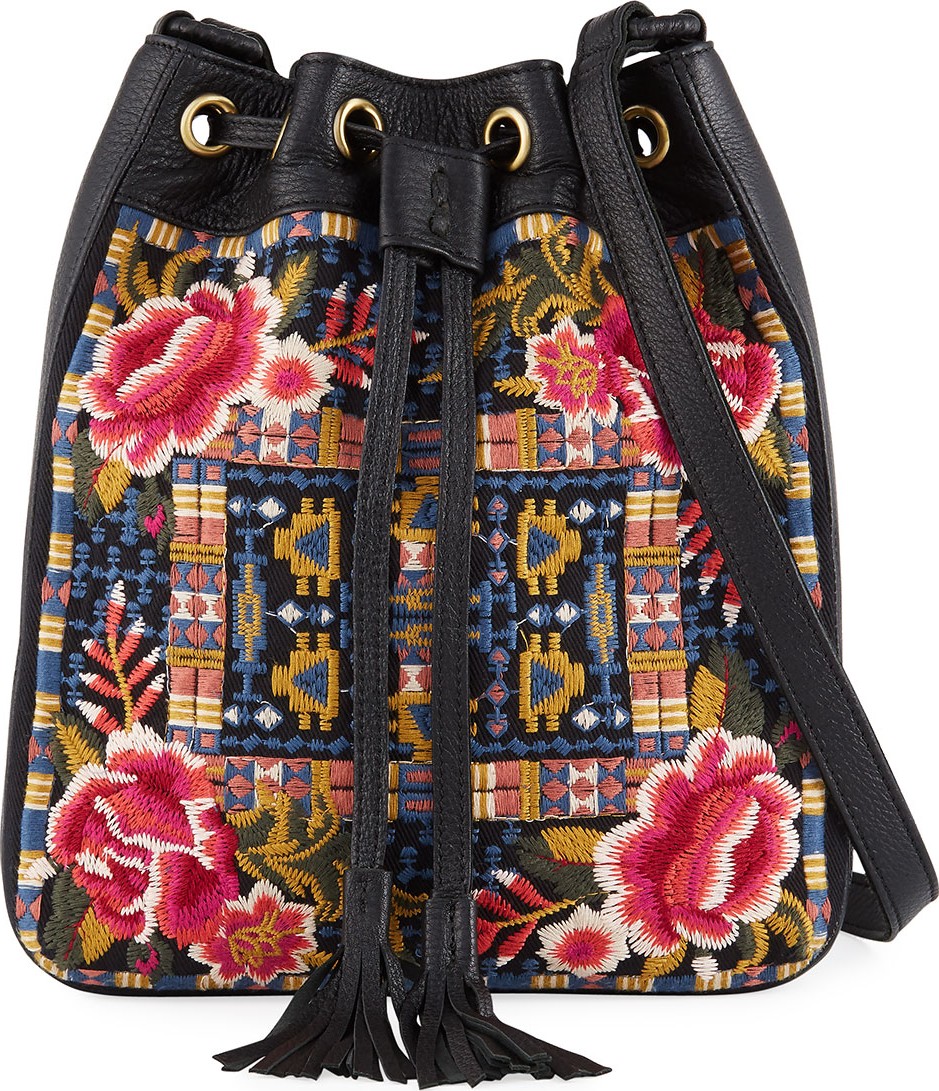 Johnny Was Axton Embroidered Crossbody Bag