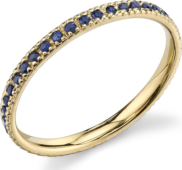 Sydney Evan 14k Gold Eternity Band Ring with Blue Sapphires