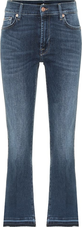 7 For All Mankind Cropped Boot Unrolled mid-rise jeans