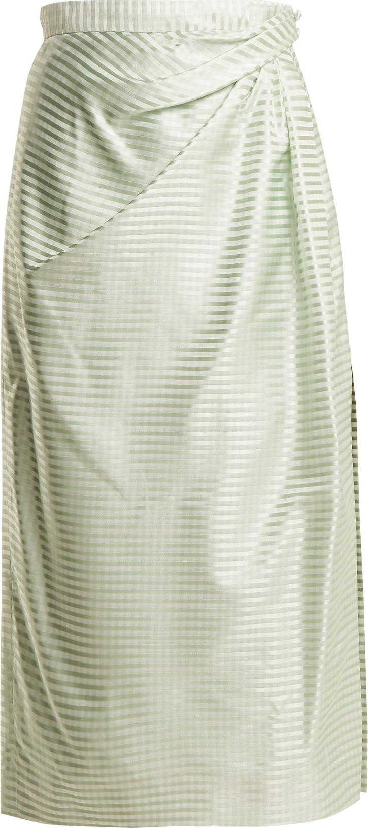 Carolina Herrera High-rise gingham silk midi skirt