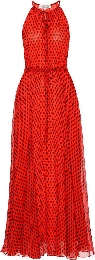DIANE von FURSTENBERG Polka-dot silk maxi dress