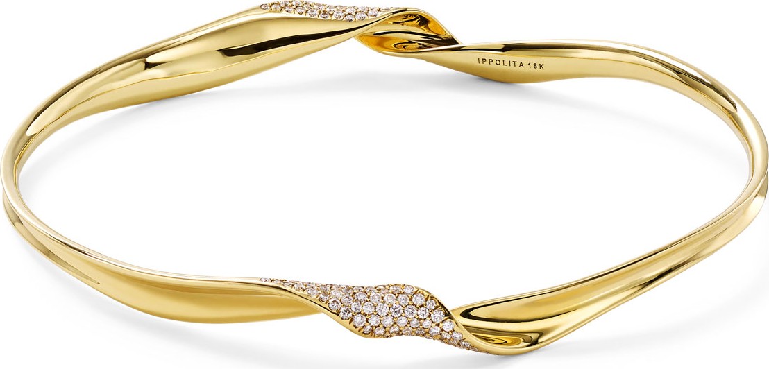 IPPOLITA 18k Gold Classico Twisted Ribbon Diamond Bracelet