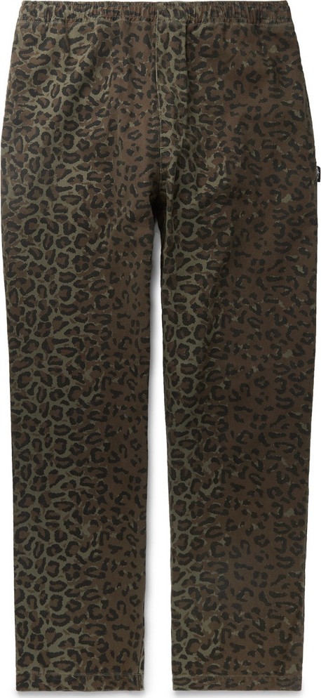 Stussy Leopard-Print Cotton-Twill Trousers
