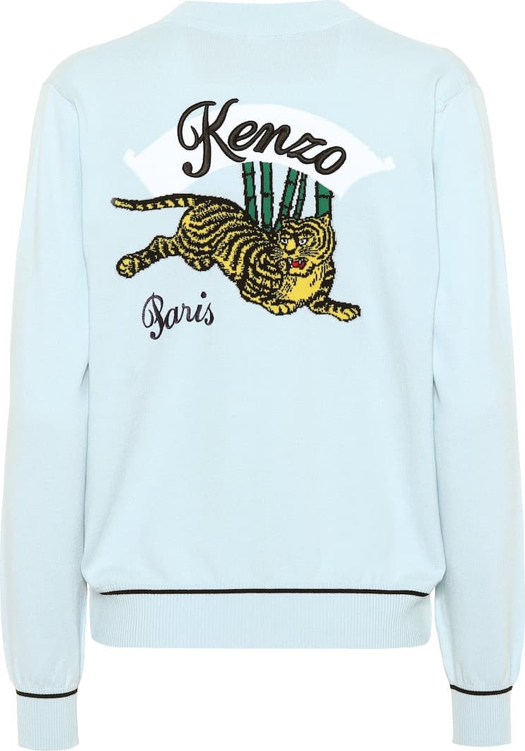 KENZO Appliquéd cotton-blend cardigan