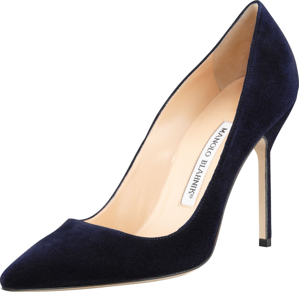 Manolo Blahnik BB 105mm Suede Pump (Tora Heel)