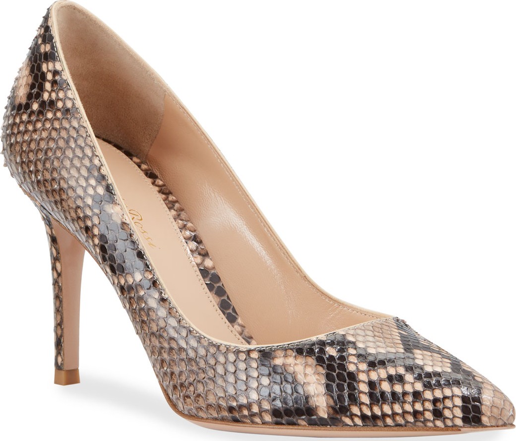 Gianvito Rossi Python Pointed-Toe Pumps