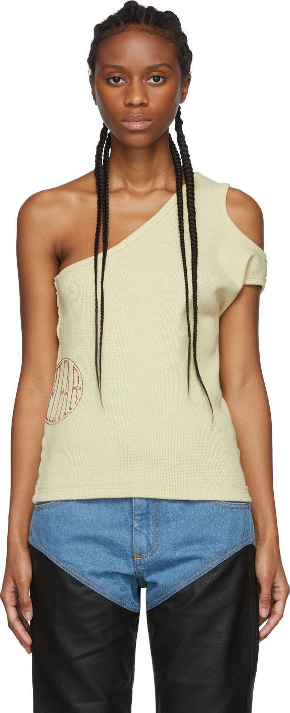 Telfar Off-White Asymmetrical Thermal Tank Top
