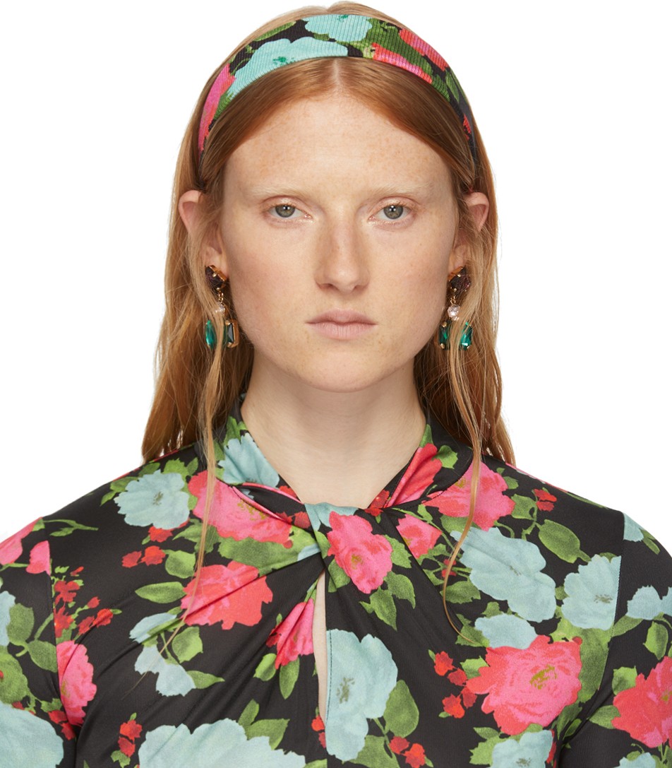 Erdem Black Noel Stewart Edition Floral Headband